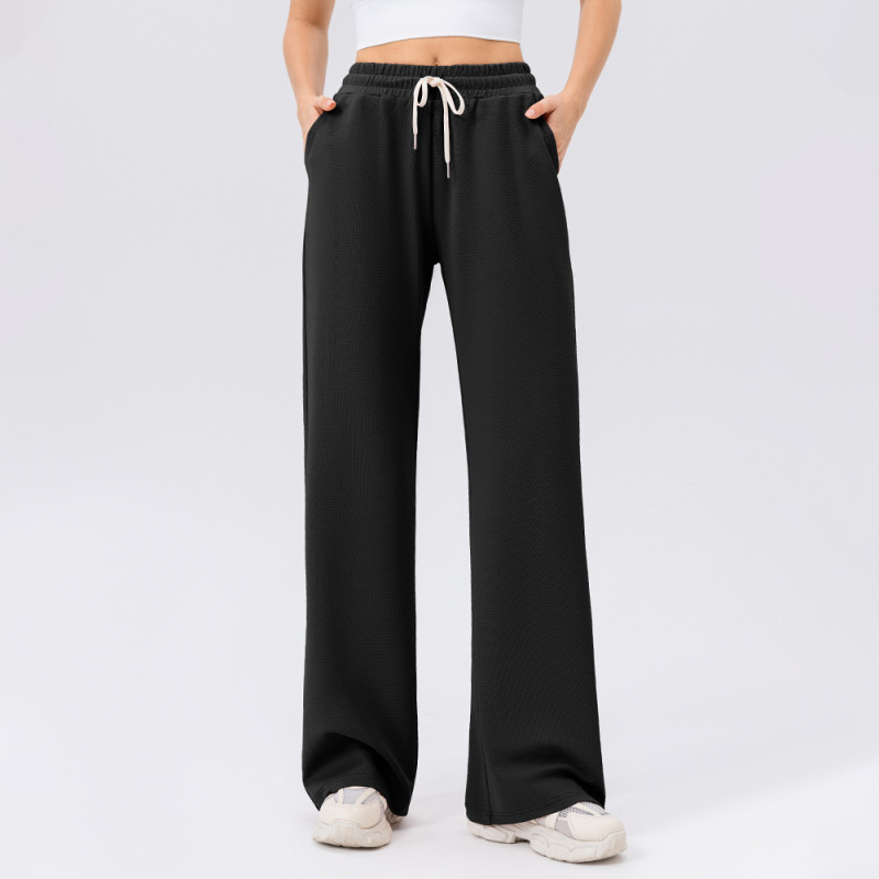 European and American style autumn and winter wide-leg sports pants, women's high-waisted loose outdoor running fitness trousers, casual trousers 42307