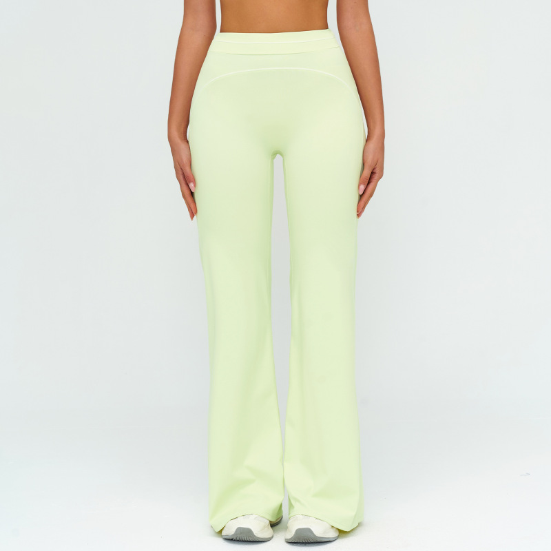 Zechuang Autumn/Winter Brushed Wide-Leg Pants, High-Waisted, Color-Blocked, Loose-Fitting Casual Long Pants, Outdoor Sports Running Fitness Apparel 7028