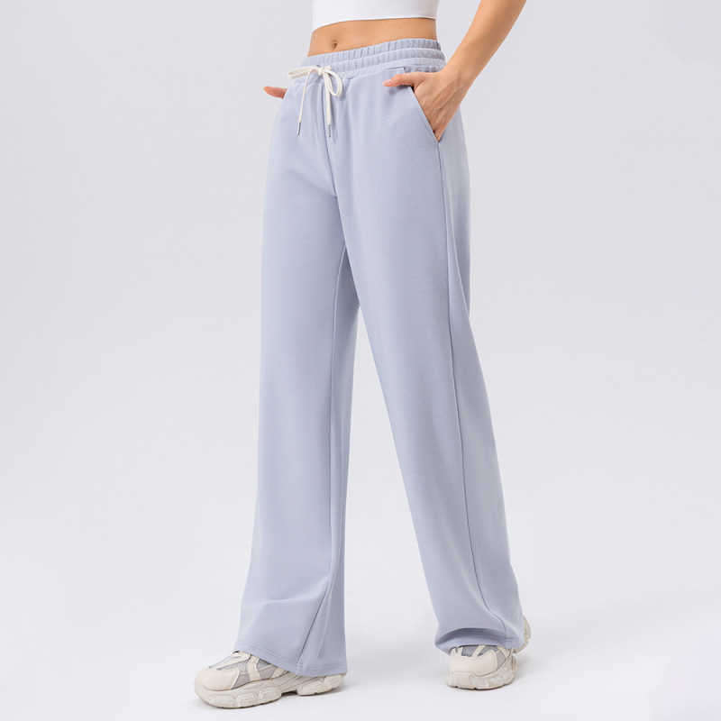 European and American style autumn and winter wide-leg sports pants, women's high-waisted loose outdoor running fitness trousers, casual trousers 42307