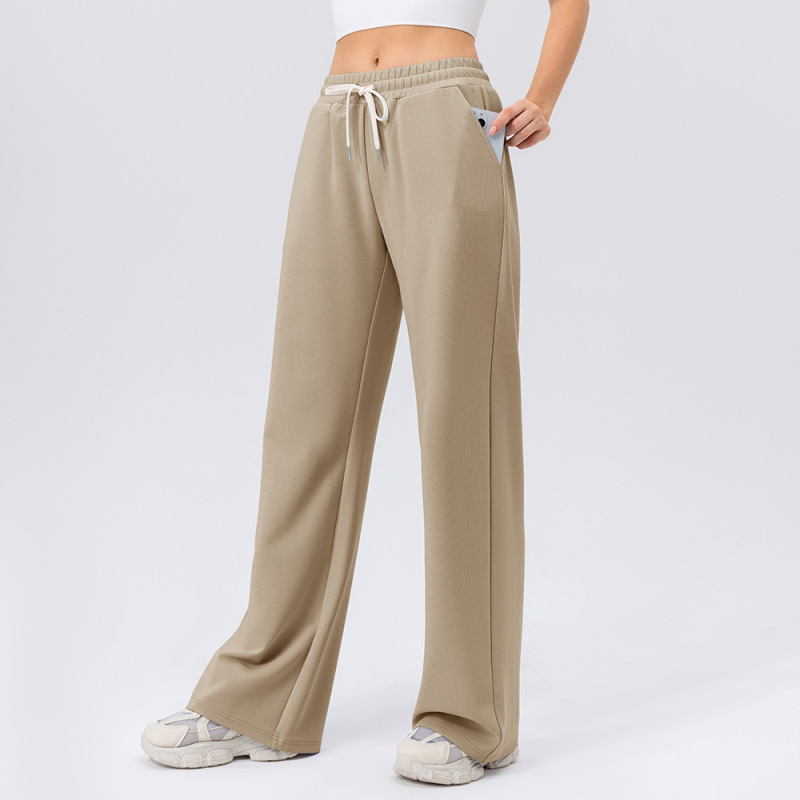 European and American style autumn and winter wide-leg sports pants, women's high-waisted loose outdoor running fitness trousers, casual trousers 42307