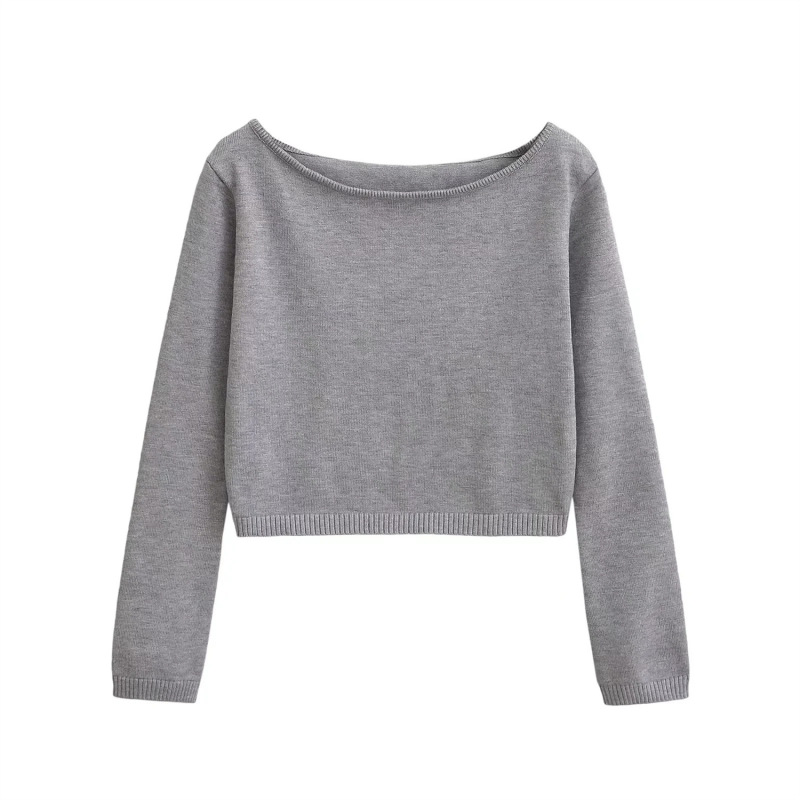 Pure Desire Style One-Shoulder Long-Sleeved Short Knitwear Top Slimming Look Draped Slit Micro-Flared Pants Knitwear Two-Piece Set