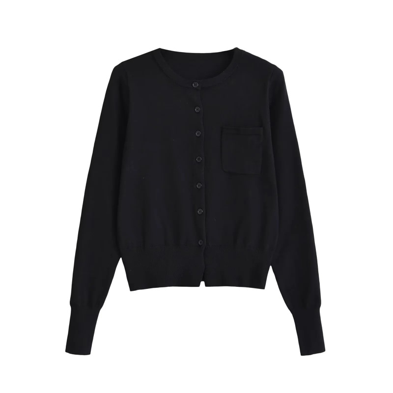 Petite Soft Versatile Round Neck Sweater Cardigan + High-Waisted Slimming Hip-Hugging Shorts Knitted Long-Sleeve Two-Piece Set