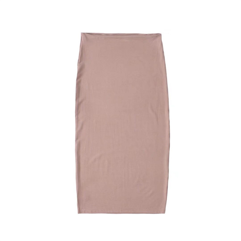 Hot girl tight double-layer elastic bustier top women's retro style slim hip body slit skirt two-piece set