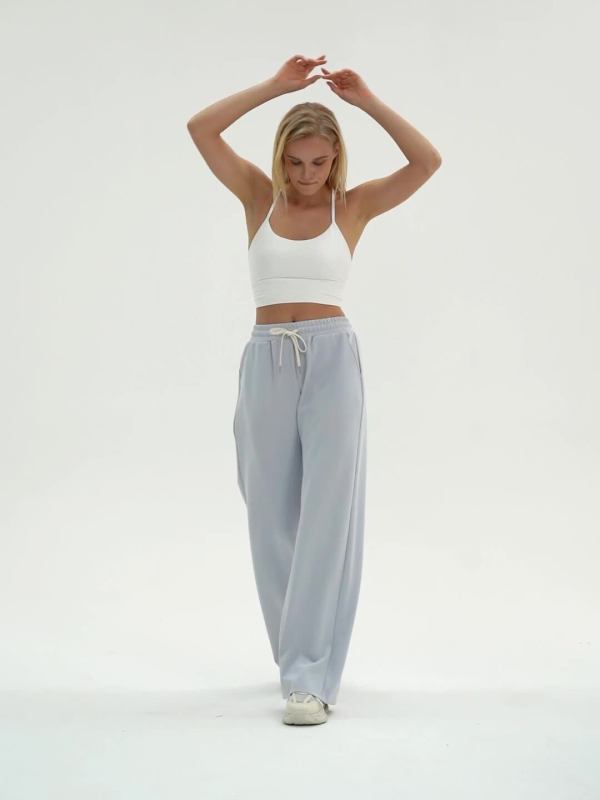 European and American style autumn and winter wide-leg sports pants, women's high-waisted loose outdoor running fitness trousers, casual trousers 42307