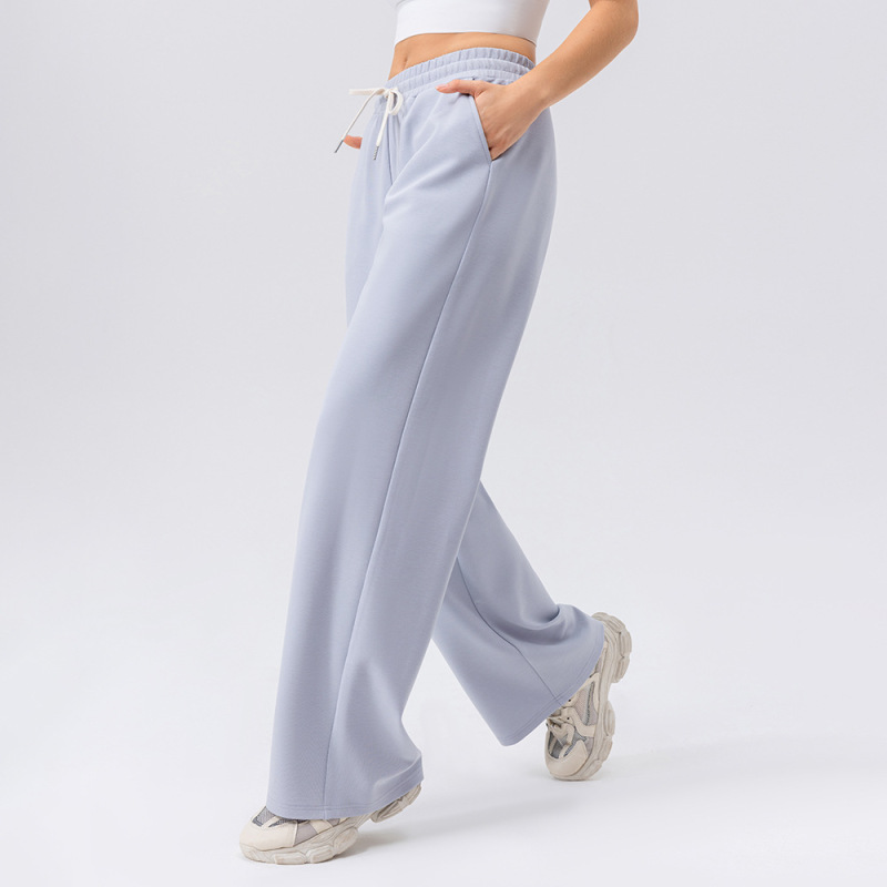 European and American style autumn and winter wide-leg sports pants, women's high-waisted loose outdoor running fitness trousers, casual trousers 42307
