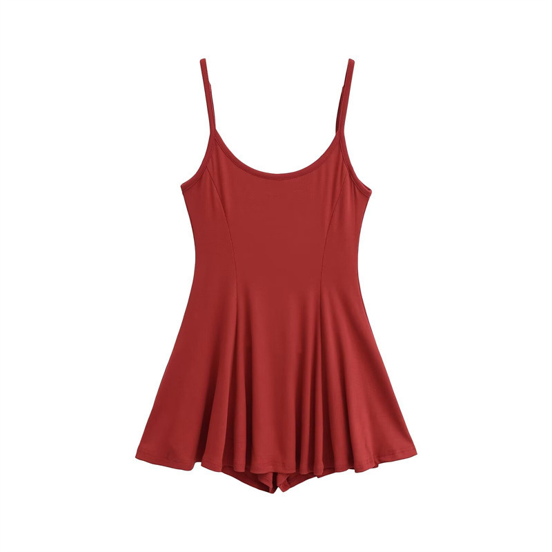 Black sexy A-line halter dress, elegant waist-cinching base layer, anti-exposure shorts, hot girl pure and sexy two-piece set