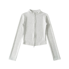 white and gray coat