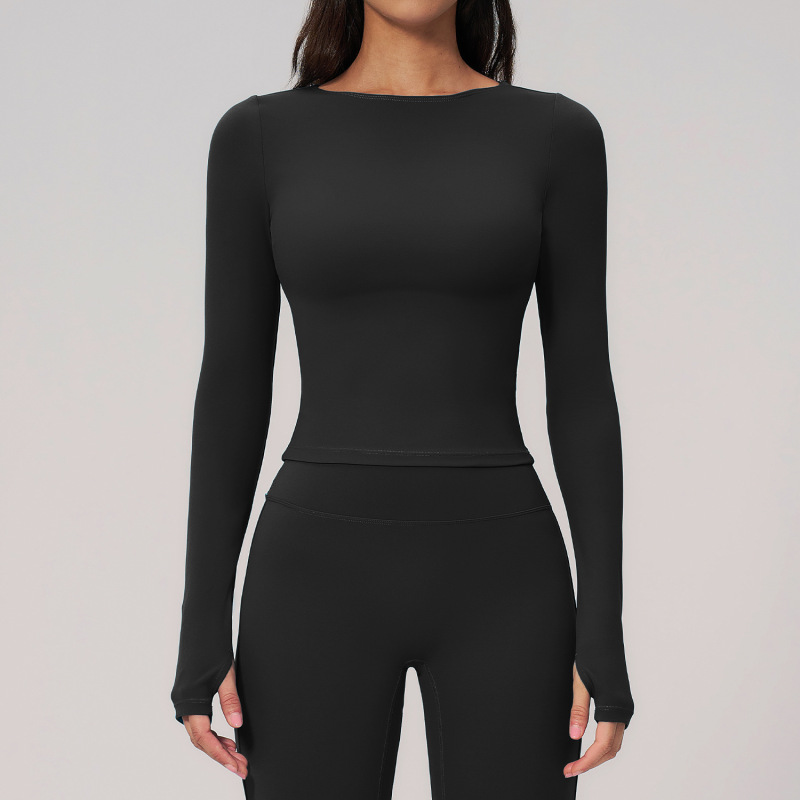 Cross-border summer creamy brushed yoga long-sleeved outdoor sports running fitness long-sleeved yoga wear women's 2551