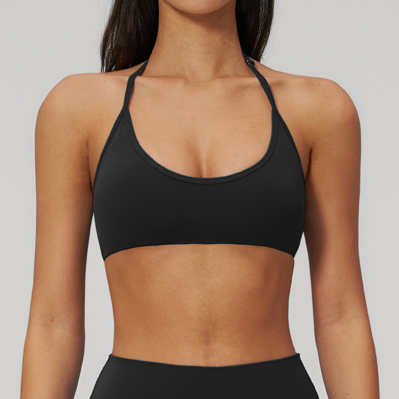 Creamy brushed backless bra, shockproof, quick-drying, tight-fitting, outdoor running and fitness sports bra 2551