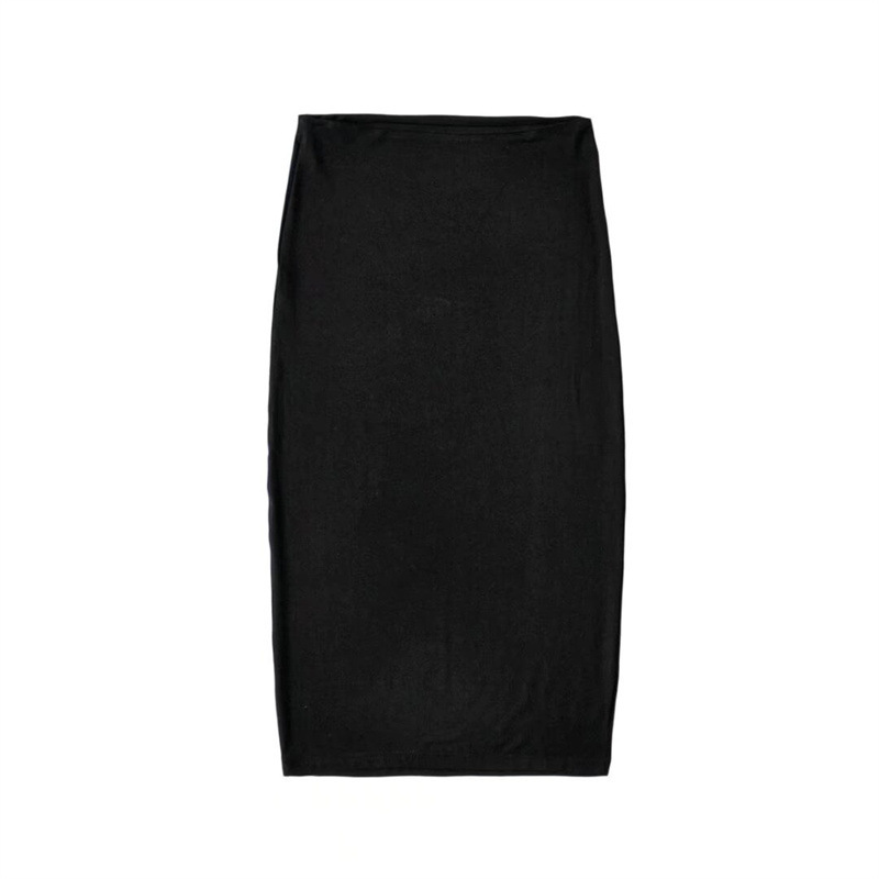 Hot girl tight double-layer elastic bustier top women's retro style slim hip body slit skirt two-piece set