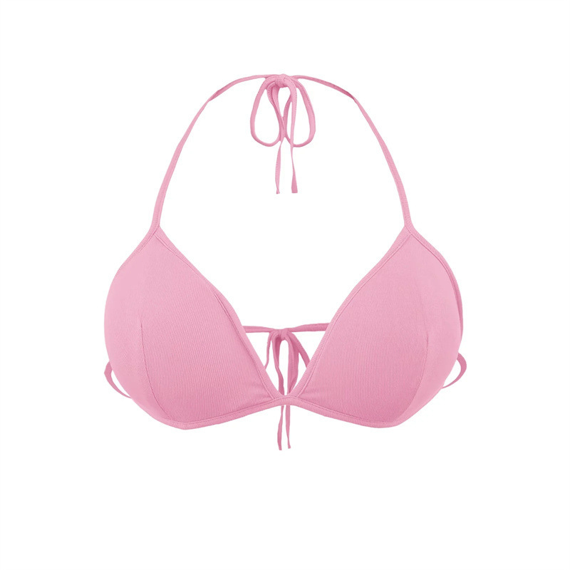 Pure Desire Halter Neck Beauty Back Bra Women's Short V-Neck Pure Desire Tie-Up Base Triangle Cup Bra Camisole Sports Vest