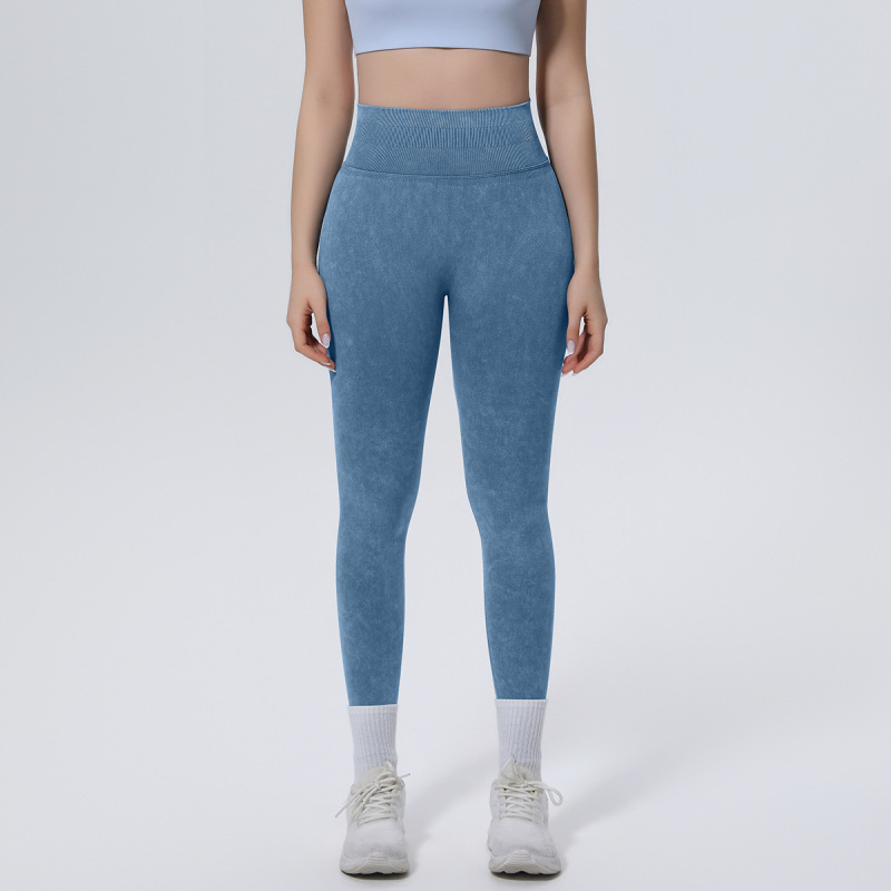 Cross-border seamless washable yoga pants, high-waisted, tummy-controlling, hip-lifting, tight-fitting cropped pants, sweat-wicking, breathable running and fitness pants for women.