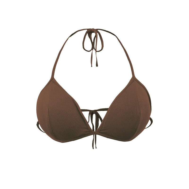 Pure Desire Halter Neck Beauty Back Bra Women's Short V-Neck Pure Desire Tie-Up Base Triangle Cup Bra Camisole Sports Vest
