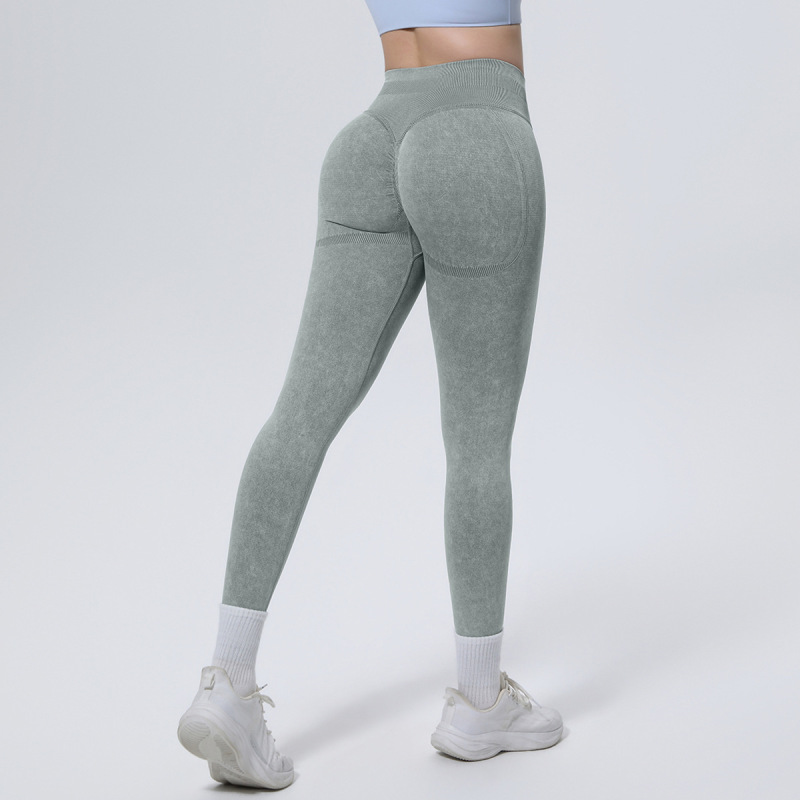 Cross-border seamless washable yoga pants, high-waisted, tummy-controlling, hip-lifting, tight-fitting cropped pants, sweat-wicking, breathable running and fitness pants for women.
