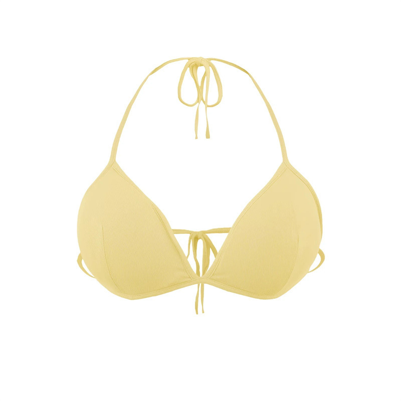 Pure Desire Halter Neck Beauty Back Bra Women's Short V-Neck Pure Desire Tie-Up Base Triangle Cup Bra Camisole Sports Vest