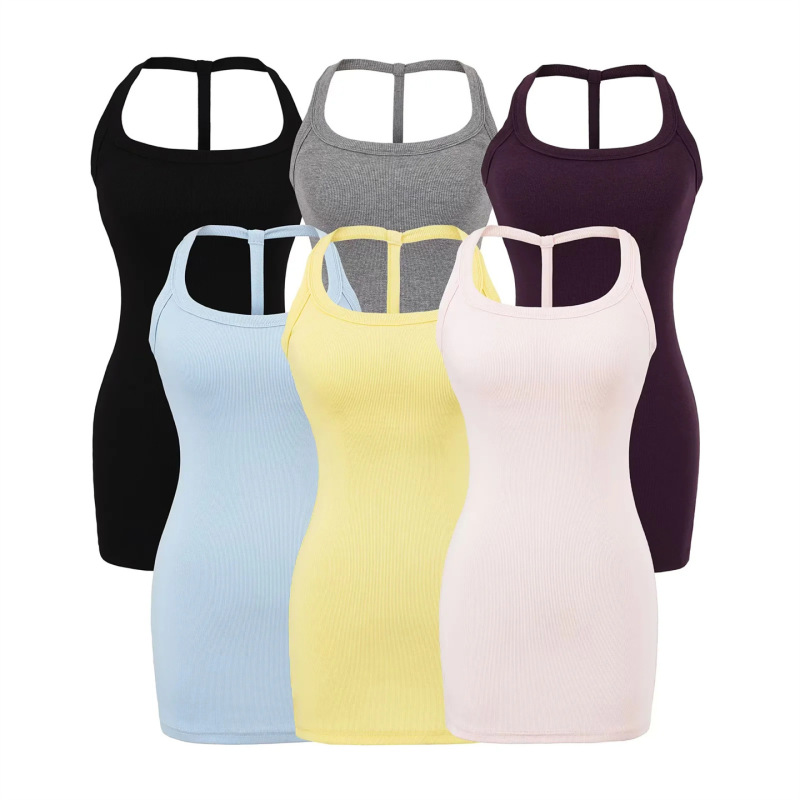 Pure Desire Style Halter Neck Design Padded Strap Dress for Women, Summer Sexy Hot Girl Backless Bodycon Short Dress