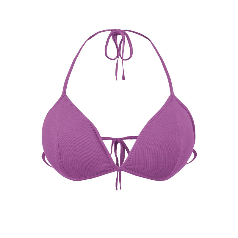 Pure Desire Halter Neck Beauty Back Bra Women's Short V-Neck Pure Desire Tie-Up Base Triangle Cup Bra Camisole Sports Vest