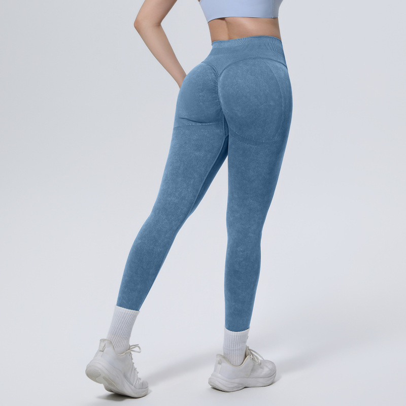 Cross-border seamless washable yoga pants, high-waisted, tummy-controlling, hip-lifting, tight-fitting cropped pants, sweat-wicking, breathable running and fitness pants for women.