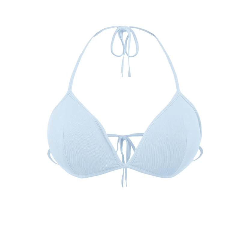 Pure Desire Halter Neck Beauty Back Bra Women's Short V-Neck Pure Desire Tie-Up Base Triangle Cup Bra Camisole Sports Vest