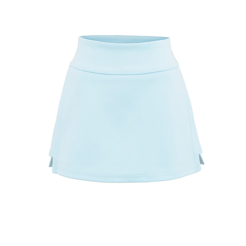 Hot girl high-waisted slimming gray sports mini skirt, retro style, side slits, running, yoga, anti-exposure A-line skirt