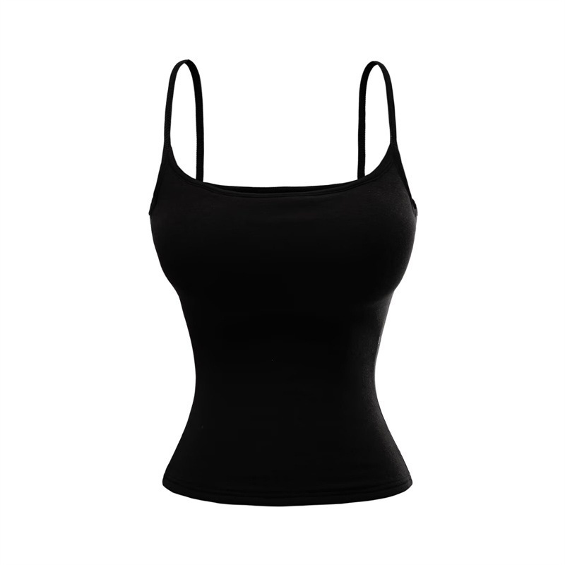Hot Girl Inner Layer Padded Warm Fleece Camisole Tank Top Women's Autumn and Winter Slim Fit Elastic Basic Sleeveless Top
