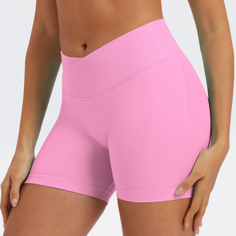 Cross-border European and American style cross-waist yoga shorts, wearable as outerwear, peach-shaped butt-lifting fitness pants, quick-drying and tight-fitting cycling sports pants