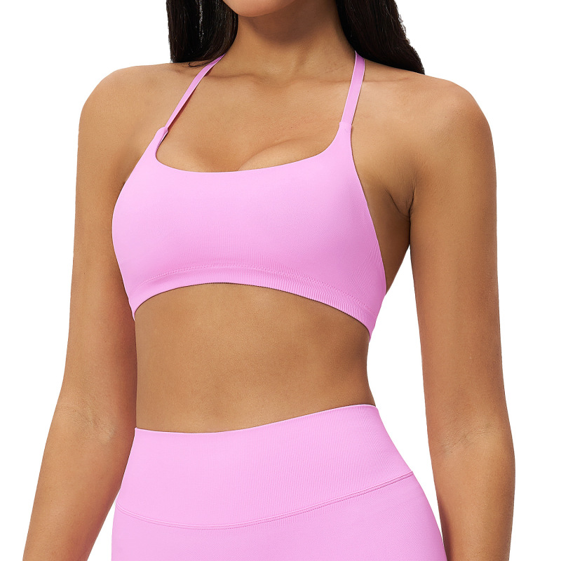7 billion cross-border seamless cross-back bra fitness apparel sports bra running yoga shockproof bra 7790