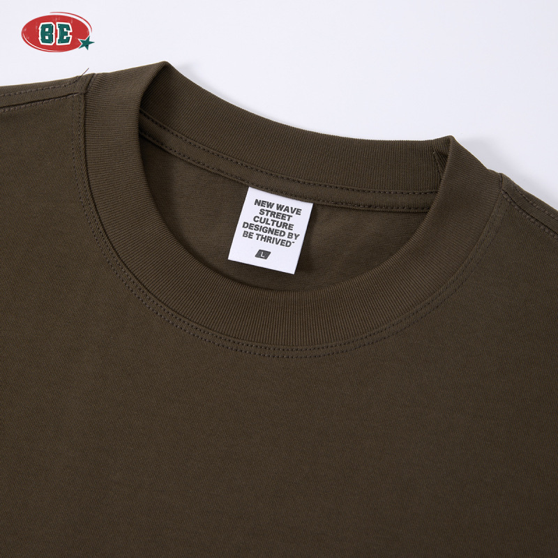 BE Men's Wear | Summer European and American Trendy Brand Solid Color Heavyweight Short-Sleeve Comfortable Breathable Quick-Drying Outdoor Sports Casual T-Shirt for Men