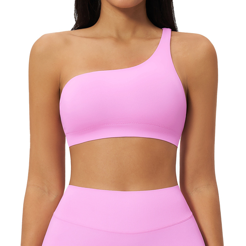 7 billion yuan cross-border new yoga bra, one-shoulder backless bra, outdoor sports running quick-drying fitness bra 7790
