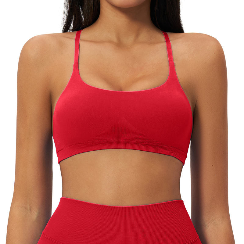 7 billion cross-border seamless cross-back bra fitness apparel sports bra running yoga shockproof bra 7790