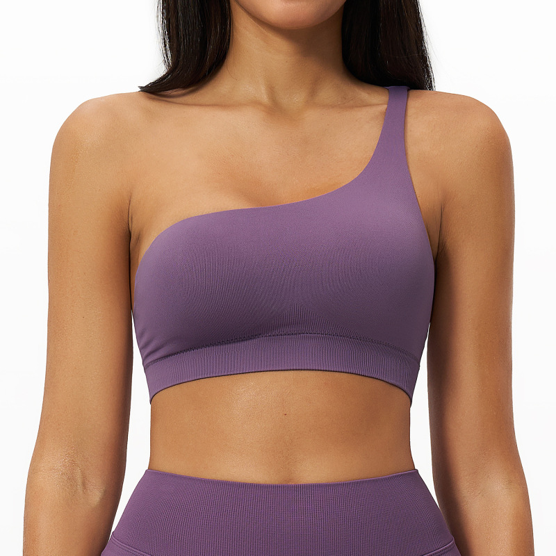 7 billion yuan cross-border new yoga bra, one-shoulder backless bra, outdoor sports running quick-drying fitness bra 7790