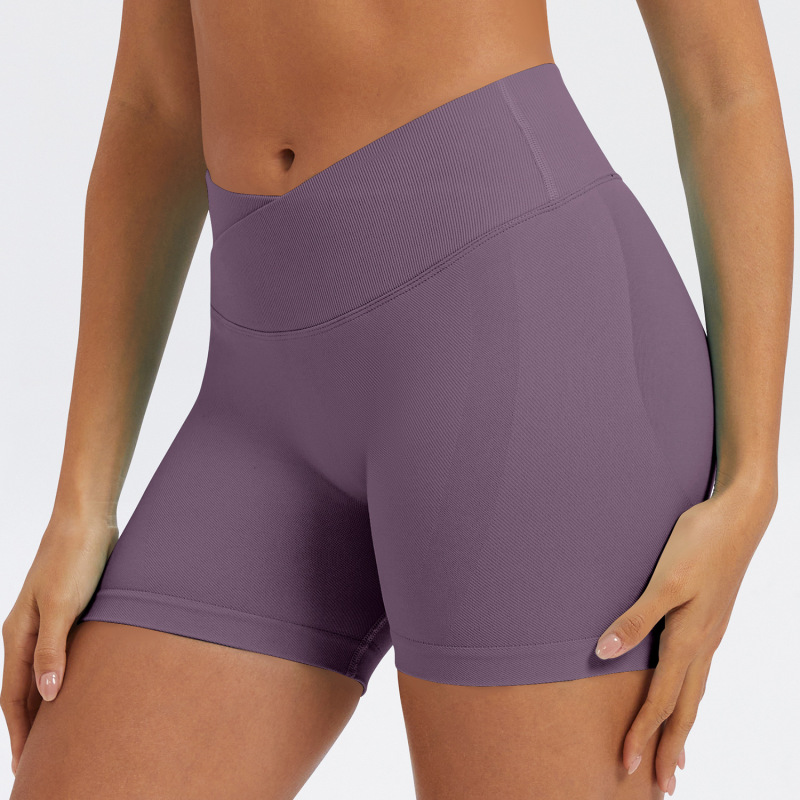 Cross-border European and American style cross-waist yoga shorts, wearable as outerwear, peach-shaped butt-lifting fitness pants, quick-drying and tight-fitting cycling sports pants