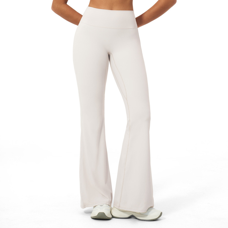 7 billion European and American style high-waisted tight-fitting wide-leg flared trousers for women, suitable for sports running and fitness 2551