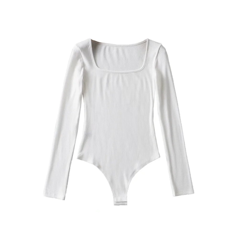 Pure Desire Style Tight Square Neck Brushed Base Bodysuit for Women, Autumn and Winter Inner Layer Stretch Sexy Hot Girl T-Shirt Top
