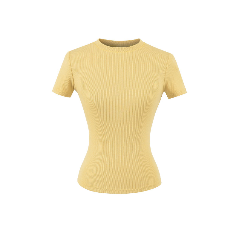 Trendy Women's Round Neck T-Shirt with Regular Shoulders, 2026 Summer New Basic Slim-Fit Short-Sleeve Top