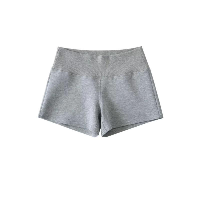 Gray Sports Shorts for Women's Summer Outer Wear 2025 New Style Small High-Waist Slimming Look Elastic Bottoming Casual Hot Pants