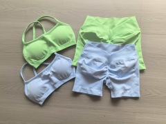 Fluorescent green bra and shorts set