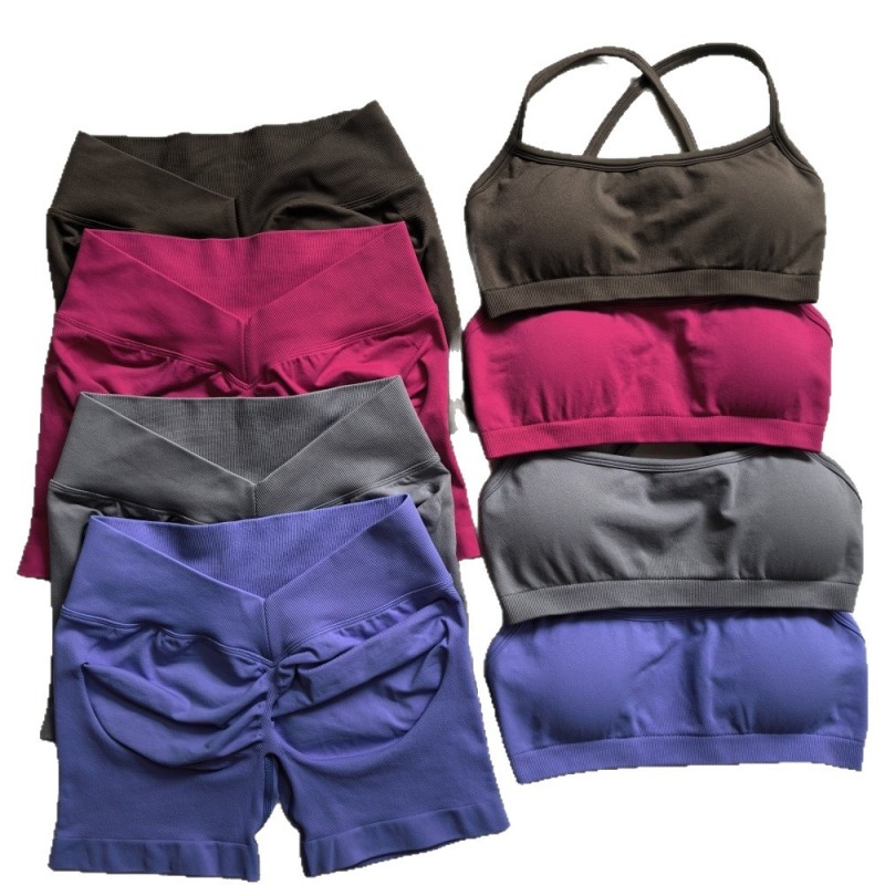 High-Elastic Ultra-Fine Matte Nylon Lycra Spandex Three-Way Detachable Shoulder Straps Seamless Fitness Bra Sports Bra