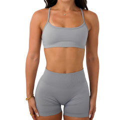 Light gray bra and shorts set