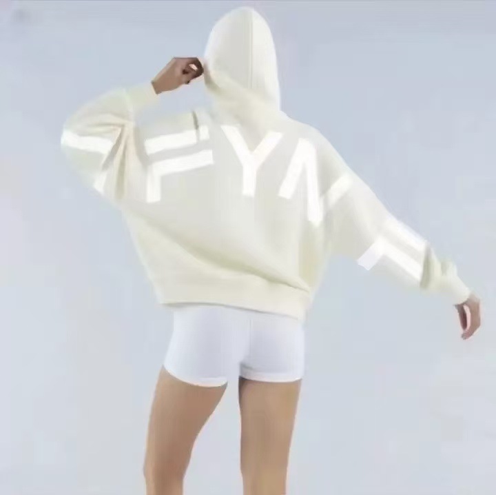 25 New Models with Label Amazon Cross-Border European and American Women's Fashion Printed Thick Versatile Long-Sleeve Loose Hooded Sweatshirt