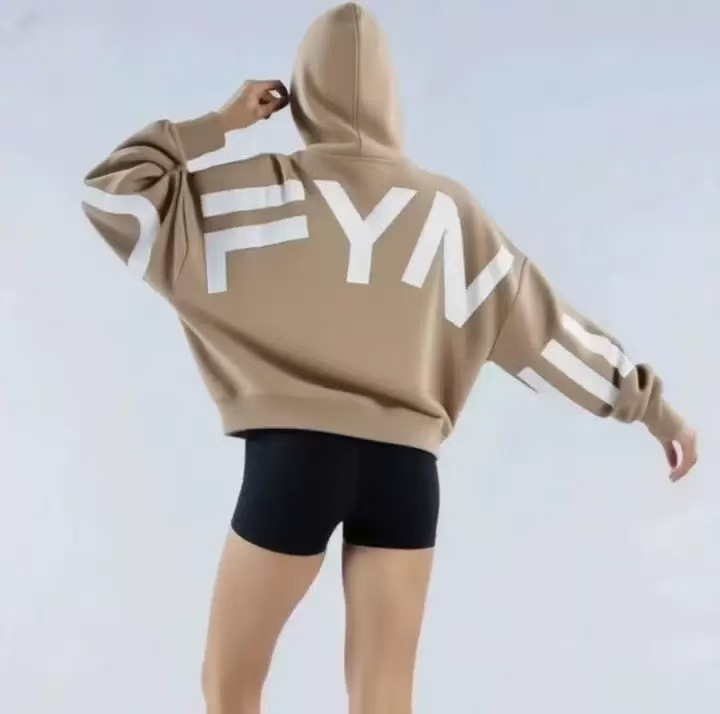 25 New Models with Label Amazon Cross-Border European and American Women's Fashion Printed Thick Versatile Long-Sleeve Loose Hooded Sweatshirt