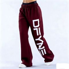 Burgundy wide-leg pants