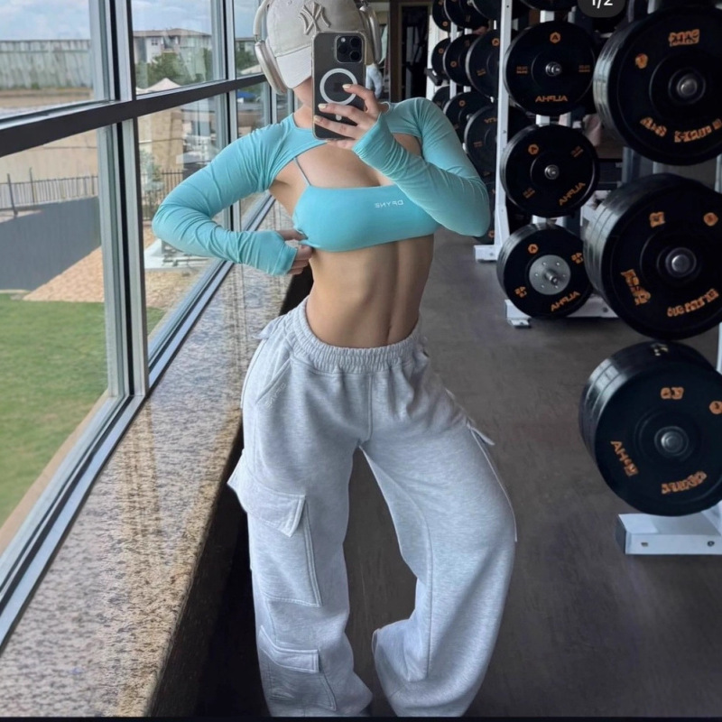 European and American Cross-Border Fashion Solid Color Casual Pocket Temperament Commuter Style Trendy Loose Straight Pants Versatile Long Pants