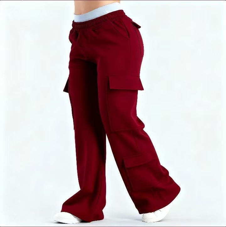 European and American Cross-Border Fashion Solid Color Casual Pocket Temperament Commuter Style Trendy Loose Straight Pants Versatile Long Pants