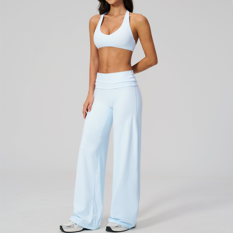 European and American Summer Fashion Casual Beauty Back Yoga Set Cross-Border Versatile Quick-Dry Fitness Sports Set for Women 5558