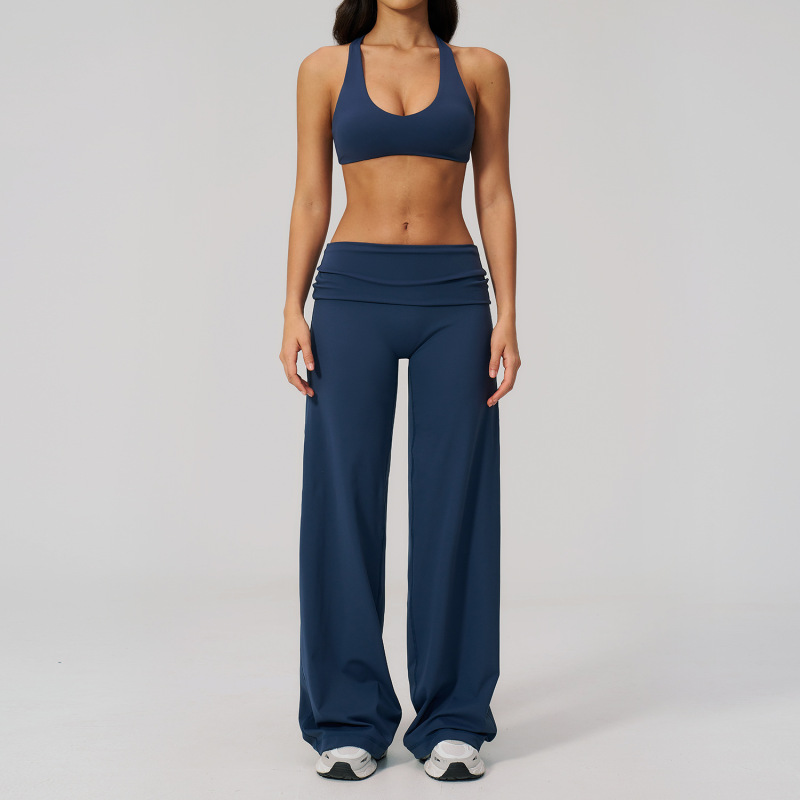 European and American Summer Fashion Casual Beauty Back Yoga Set Cross-Border Versatile Quick-Dry Fitness Sports Set for Women 5558