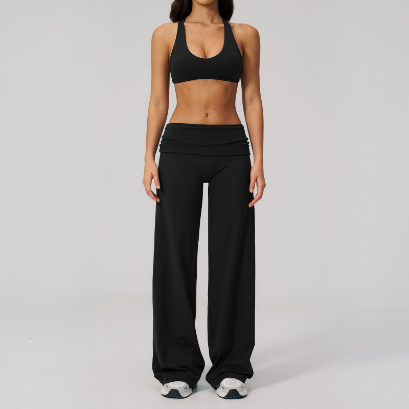 European and American Summer Fashion Casual Beauty Back Yoga Set Cross-Border Versatile Quick-Dry Fitness Sports Set for Women 5558