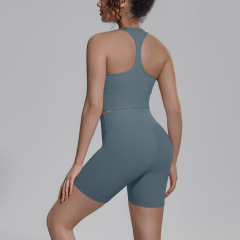 7152 Vest + 7143 Shorts Set - Oil Blue