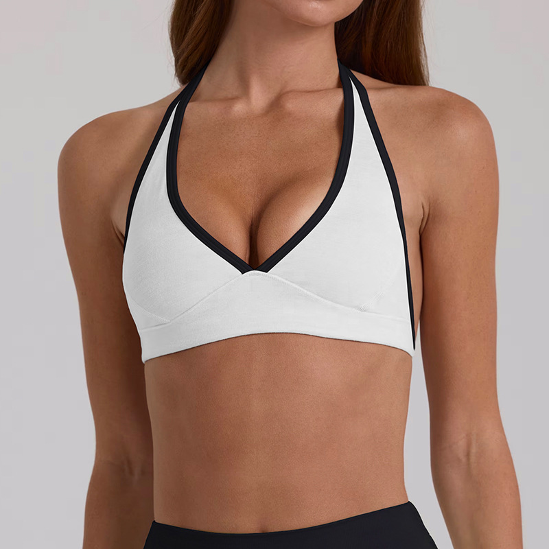 New yoga outfit high-waisted hip-lifting and tummy-controlling shorts, three-quarter length, suspender top, beautiful back, running sports bra and underwear set