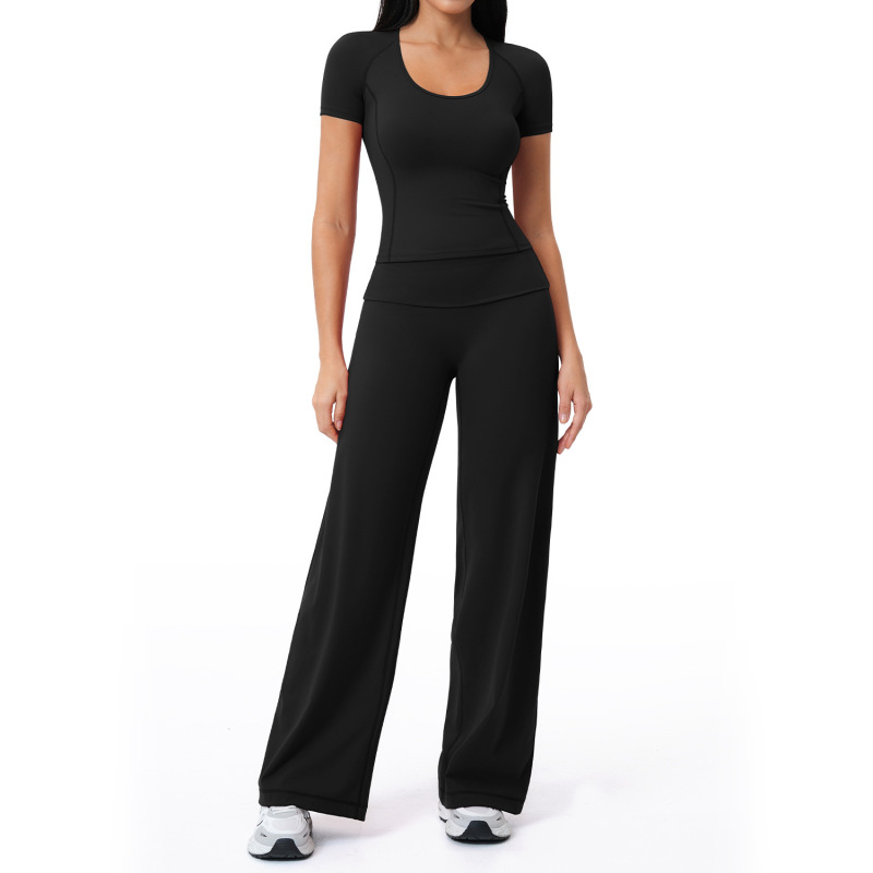 Summer brushed sports yoga set, cross-border style backless casual set, fitness running outdoor commuting set 5558